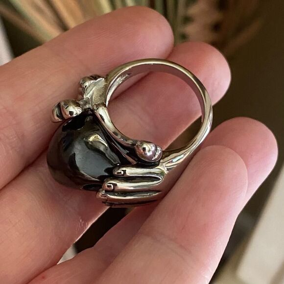Black Skull Hand Ring Stainless Steel Size 10 - Picture 4 of 6